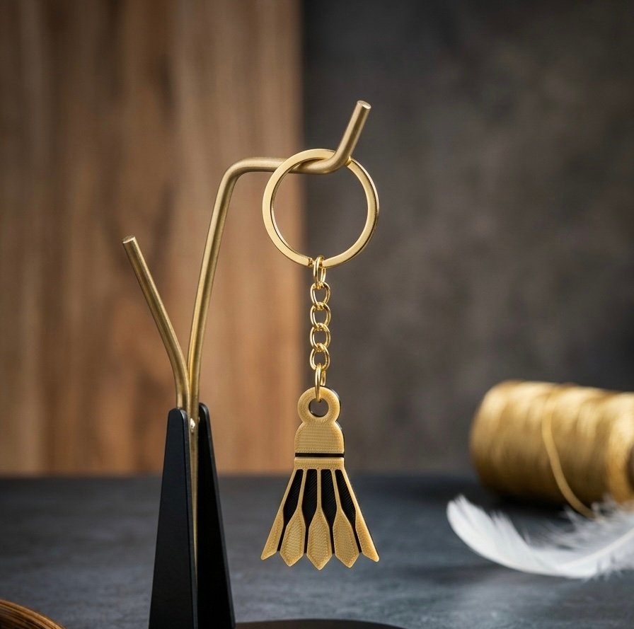 3d printed shuttlecock keychain 3d printed shuttlecock keychain